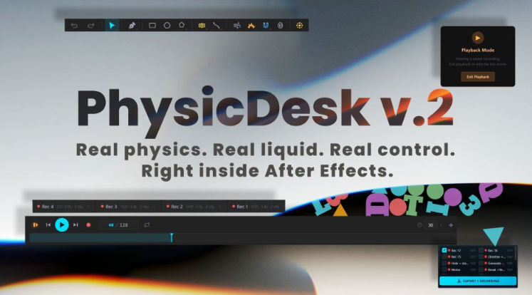 Plugin  PhysicDesk V2 for After Effect (Win/Mac)