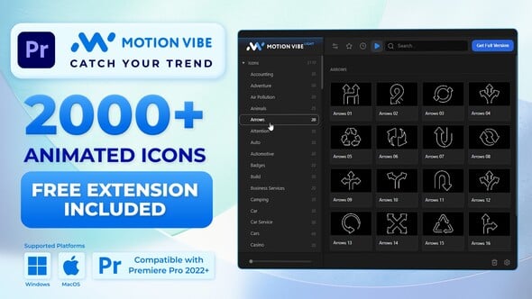 2000+ Animated Icons Pack | Free Extension for Premiere Pro Included