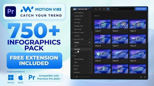 750+ Infographics Pack | Free Extension for Premiere Pro Included