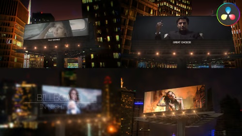 Billboard In Night City for DaVinci Resolve