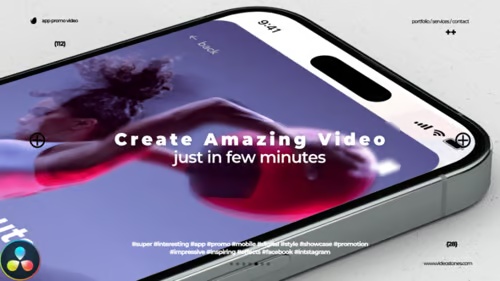 Modern Appli Promo - Clean Promotional Video Phone Mockup for Davinci Resolve