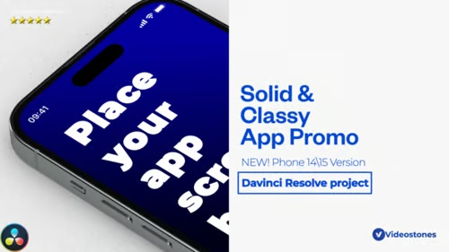 3D Solid App Promo Mobile App Mockup Video for Davinci Resolve