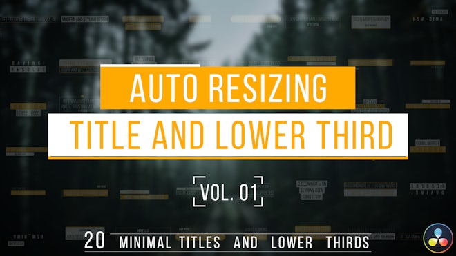 Auto Resizing Titles Lower Thirds Vol.01
