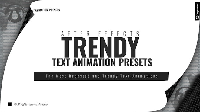 Trendy Text Animation Presets
