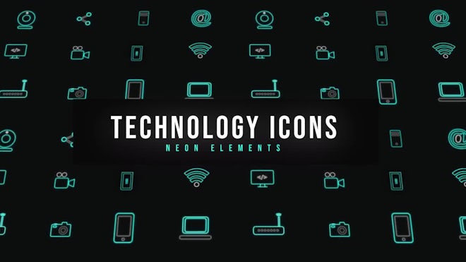 Tech Neon Icons