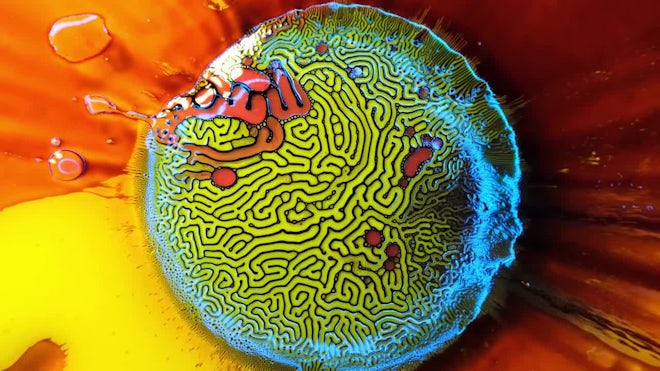 Colorful Mixture Of Flowing Liquid Ink