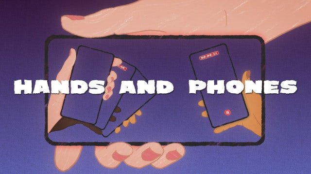 Pack Of 15 Hands And Phones Frames On Alpha Loop