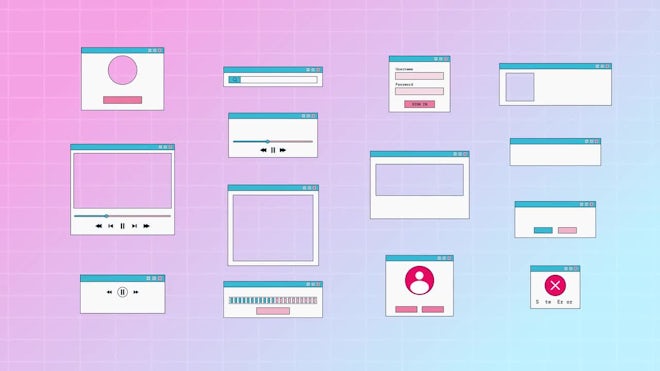 Pack Of 14 Retro Window Boxes On Alpha Loop