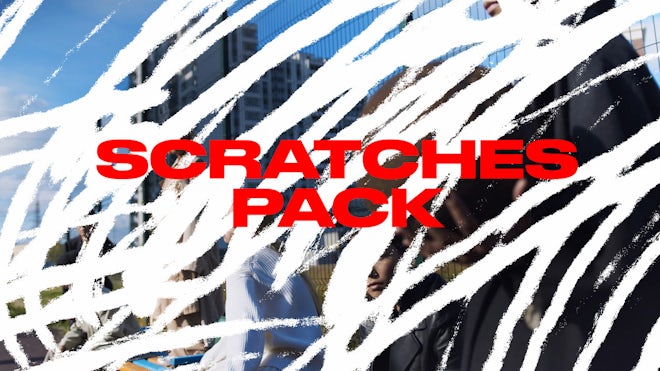Pack Of Hand-Drawn Scratches On Alpha