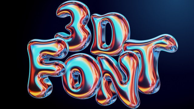 Pack Of 36 Iridescent Typefaces On Alpha Loop