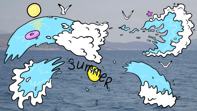 Pack Of 8 2D Summer Waves On Alpha