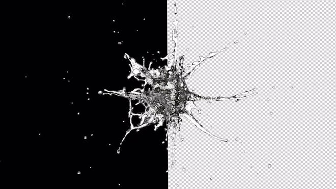 3D Bursting Transparent Liquid Ball VFX On Alpha