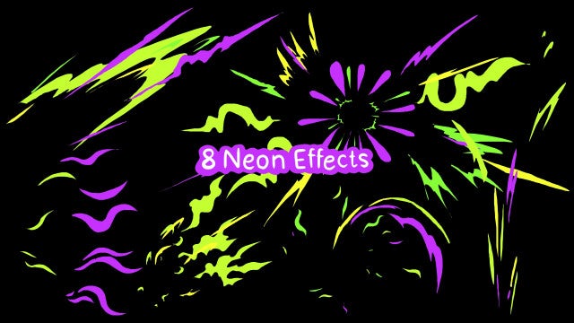 Pack Of 8 Neon VFX On Alpha