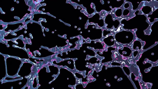 Splashes Of Semi-Transparent Colored Liquid On Alpha