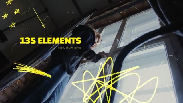 Pack Of 135 Hand-Drawn Stickers And Elements On Alpha