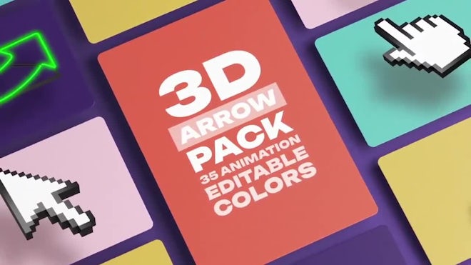 Pack Of 35 3D Cursor And Arrow Icons On Alpha